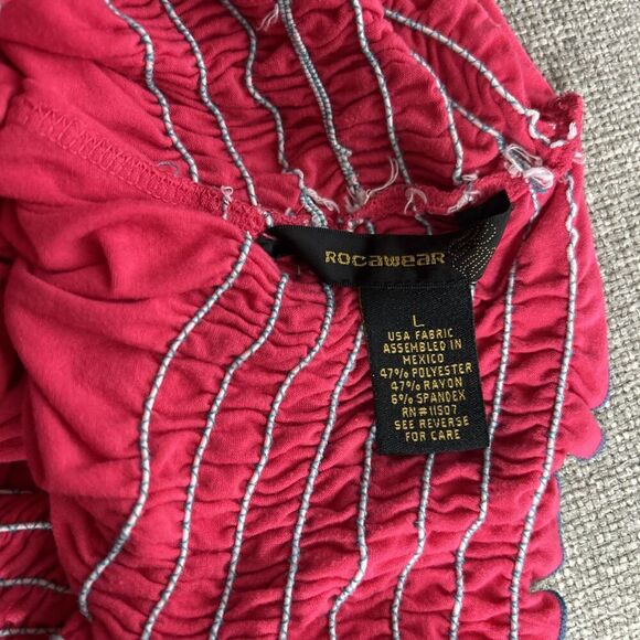 Rocawear Babydoll Top Y2K Pink Smocked Open Back Size L - Picture 6 of 7